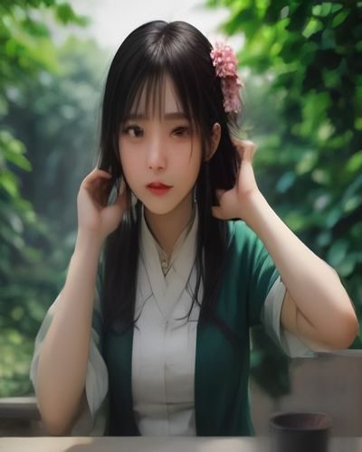 一位父亲与女儿在公园草坪上放风筝，背景是绿色树影，画面自然轻松